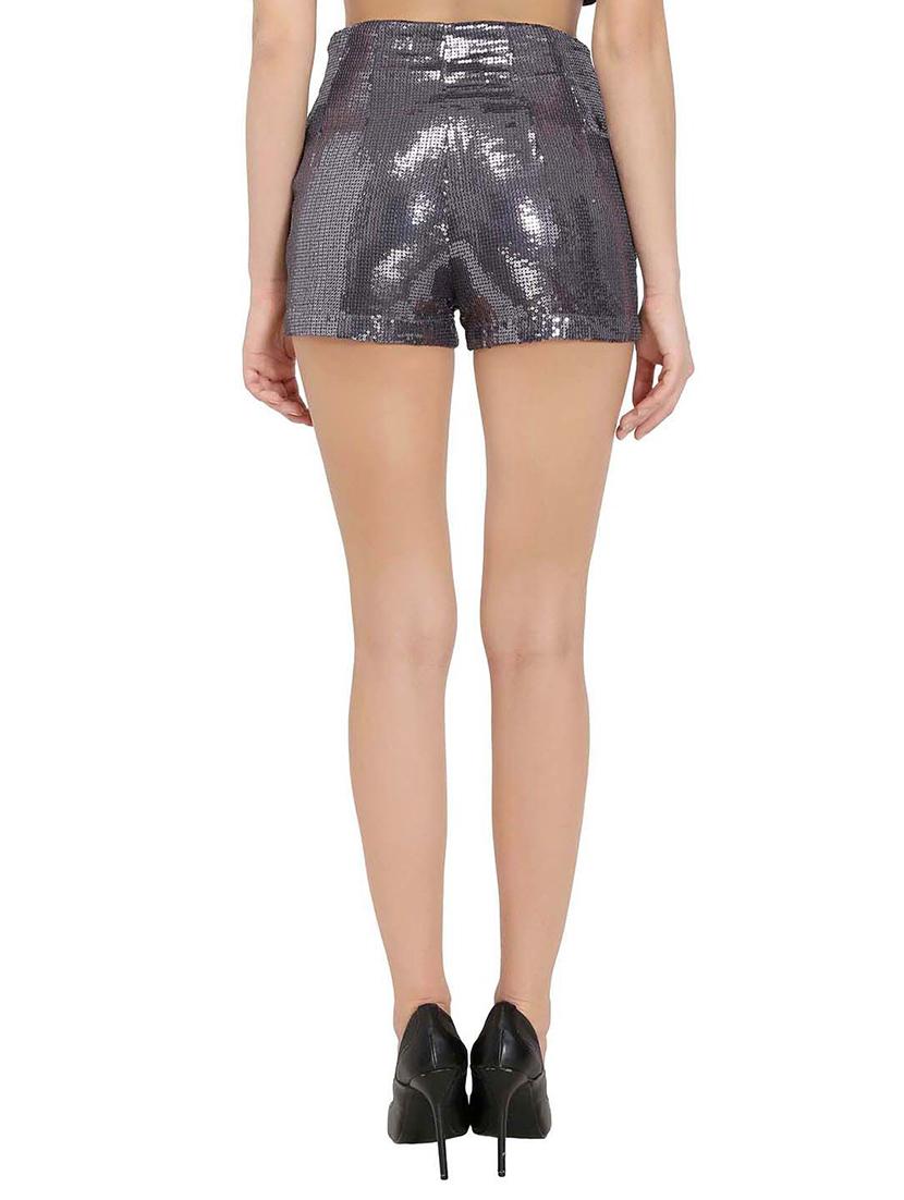grey sequin hot pants shorts - 14865207 - Zoom Image - 3