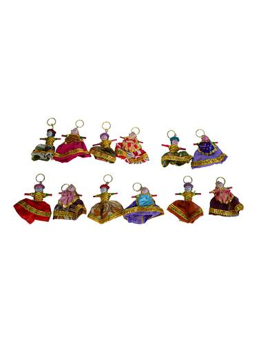 Decorative Wooden Man Woman Key Chain Set of12 Pic Handicrafts Product - 14865705 - Very Small Image - 1