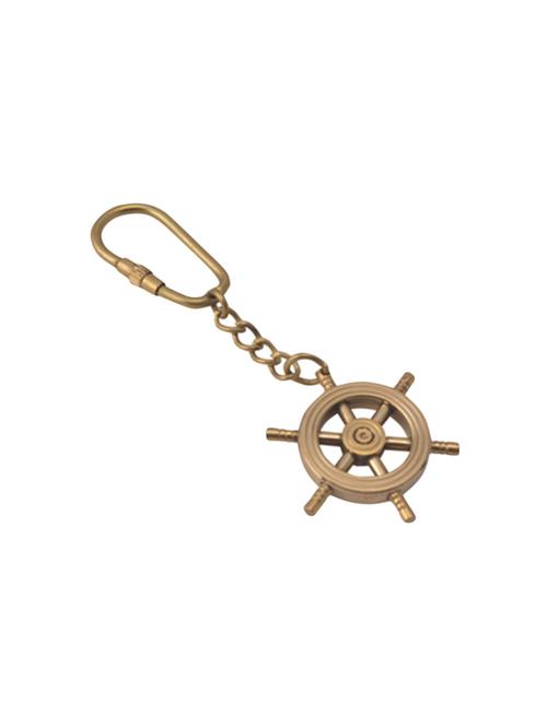 Decorative Brass Ship Steering Wheel Keychain Handicrafts Product - 14865719 - Very Small Image - 1