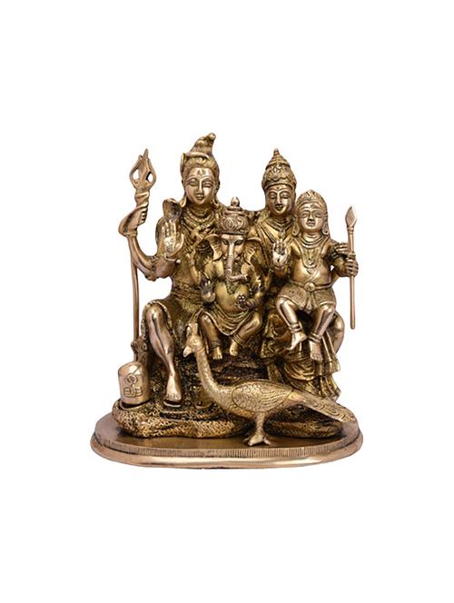 Decorative Brass Idol Of Shiv Parivar Handicrafts Product - 14865987 - Very Small Image - 1