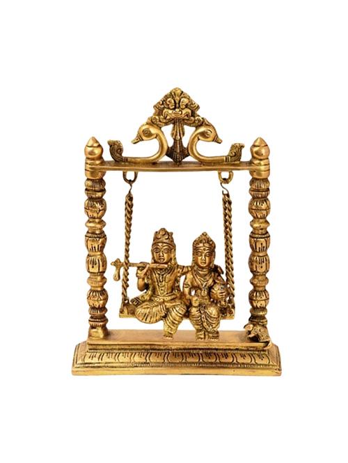 Decorative Brass Statue Of Radha Krishna Jhoola Handicrafts Product - 14865990 - Very Small Image - 1