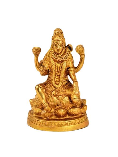 Brass Idol Of Shankar (Shiv) Sitting On Kamal Handicrafts Product - 14865993 - Standard Image - 1