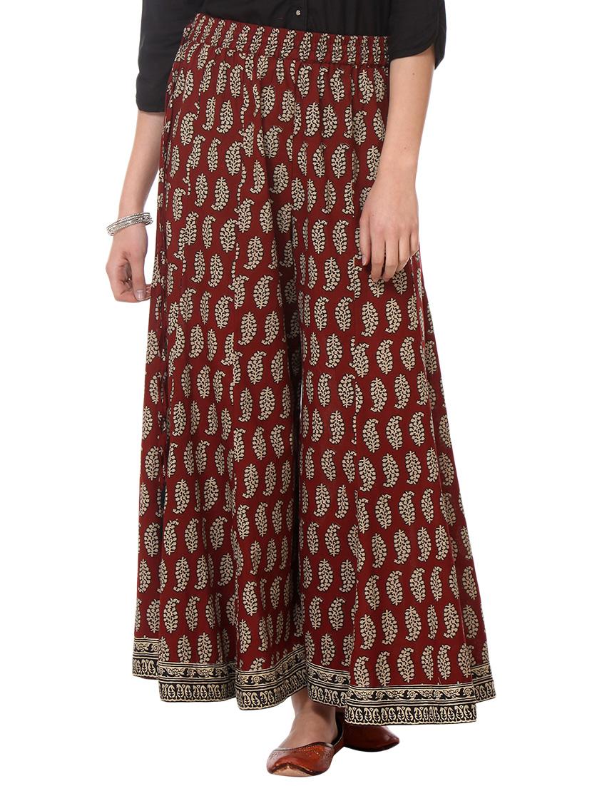 Paisley printed flared palazzo - 14867207 - Zoom Image - 1