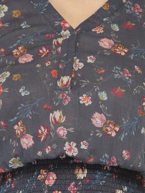 grey printed blouson dress - 14867904 - Standard Image - 4