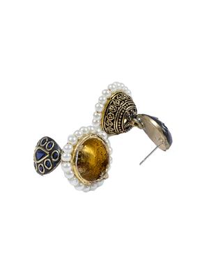 blue brass jhumka earrings - 14868472 - Standard Image - 3