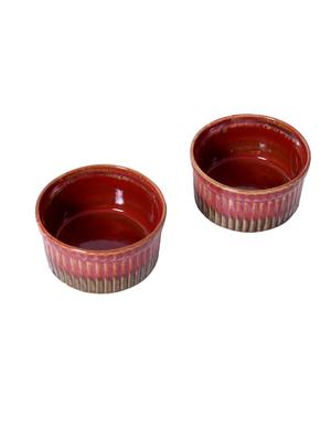 ceramic maroon & dark brown studio chutney bowl set (set of 2) - 14869213 - Standard Image - 3