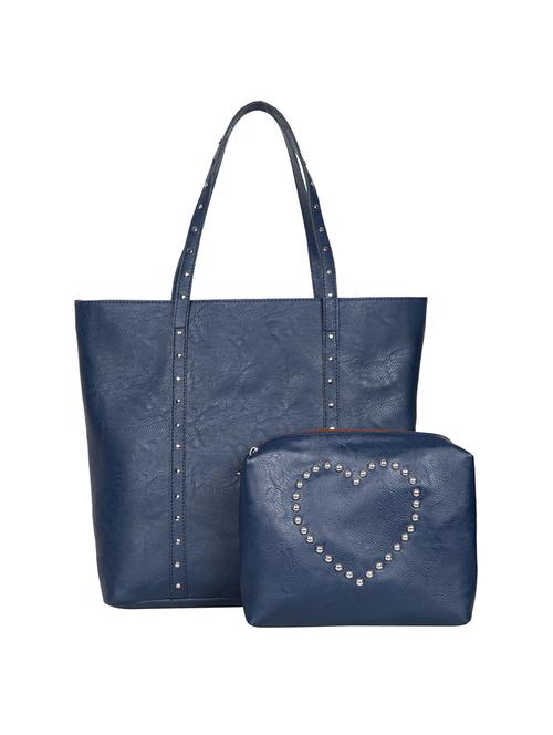blue leatherette combo tote - 14869426 - Standard Image - 1