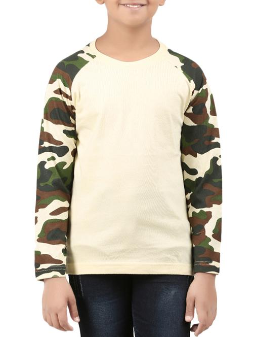 beige cotton t-shirt - 14870764 - Very Small Image - 1