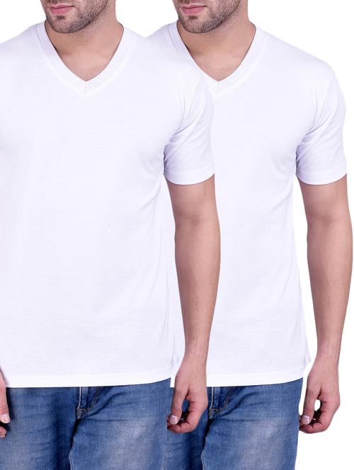 white cotton combos t-shirt (set of 2) - 14870859 - Standard Image - 1