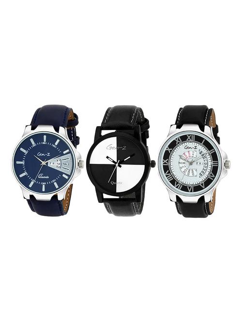 Gen-Z combo of 3 Black Chess and Blue watches - 14871531 - Standard Image - 1