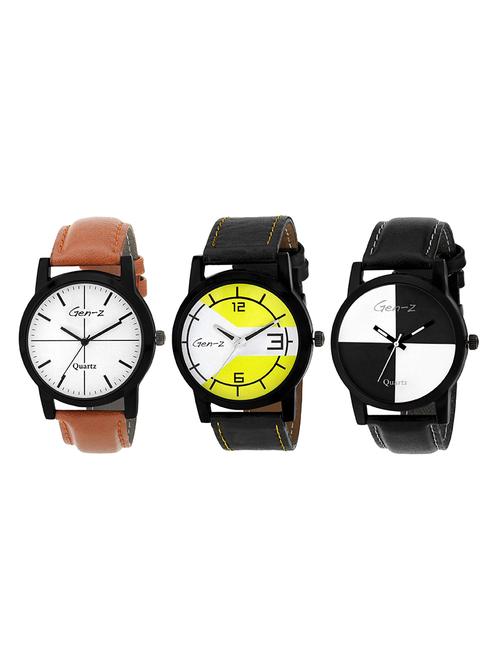 Gen-Z combo of 3 minimalist yellow chess watches - 14871533 - Standard Image - 1