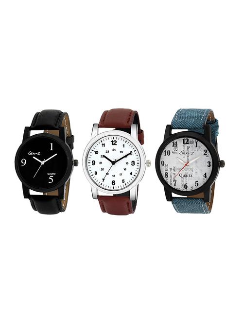 Gen-Z combo of 3 Black Classic and Social watches - 14871541 - Very Small Image - 1