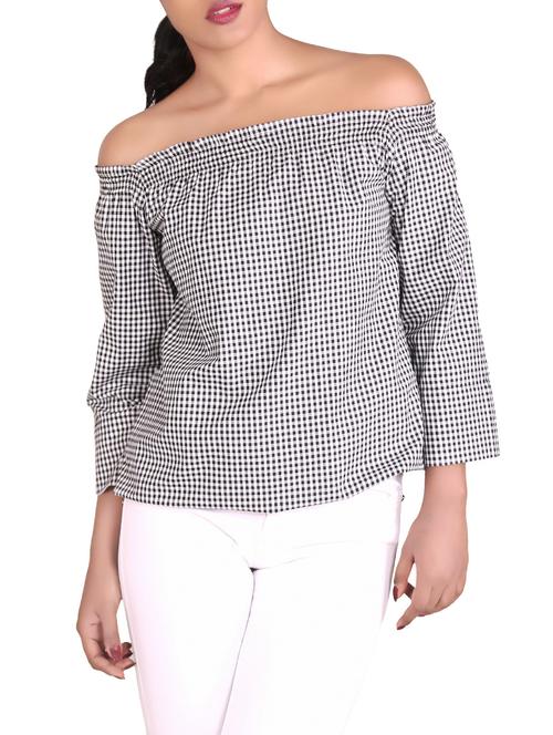 black checkered top - 14871671 - Standard Image - 1