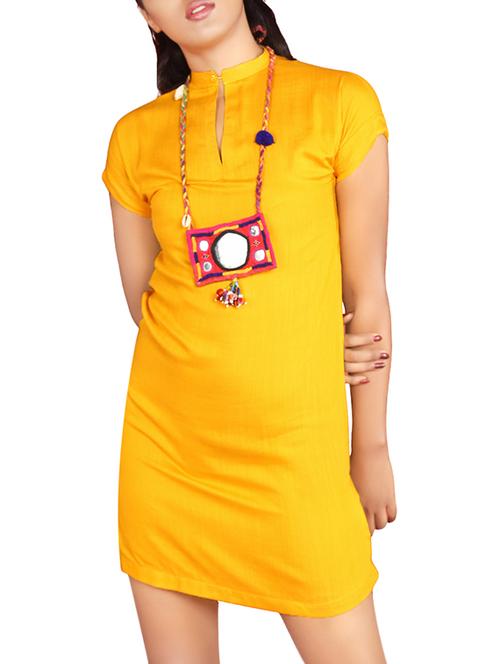 Knotty tales yellow viscose cocktail dress - 14871685 - Very Small Image - 1
