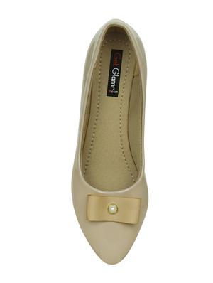 beige faux leather slip on ballerina - 14871870 - Standard Image - 3