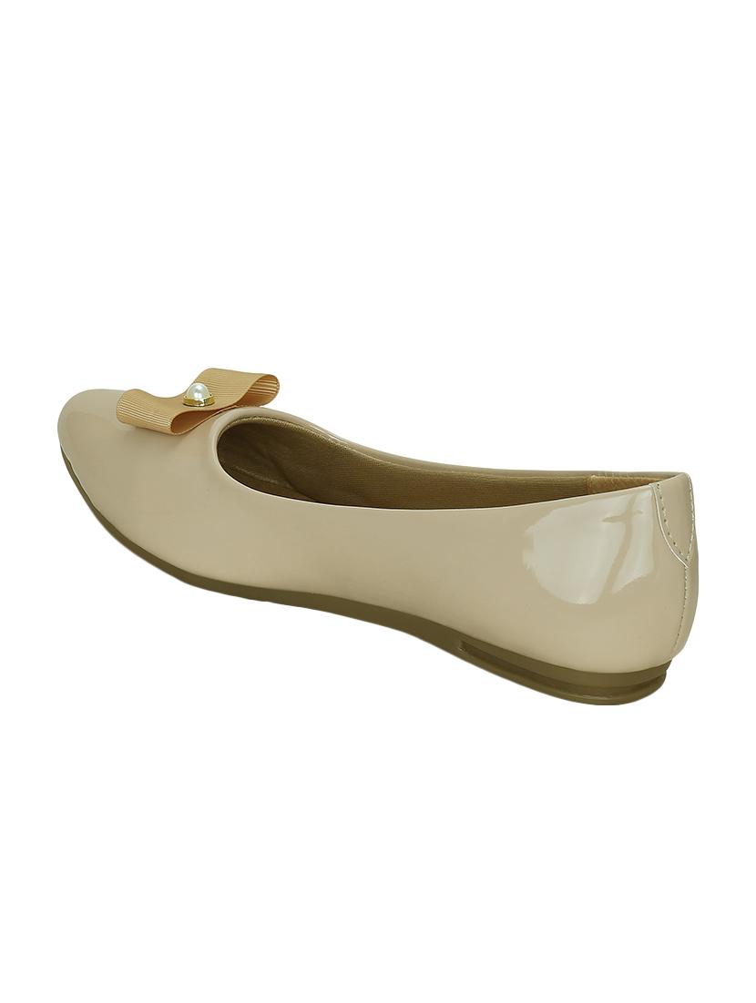 beige faux leather slip on ballerina - 14871870 - Zoom Image - 2