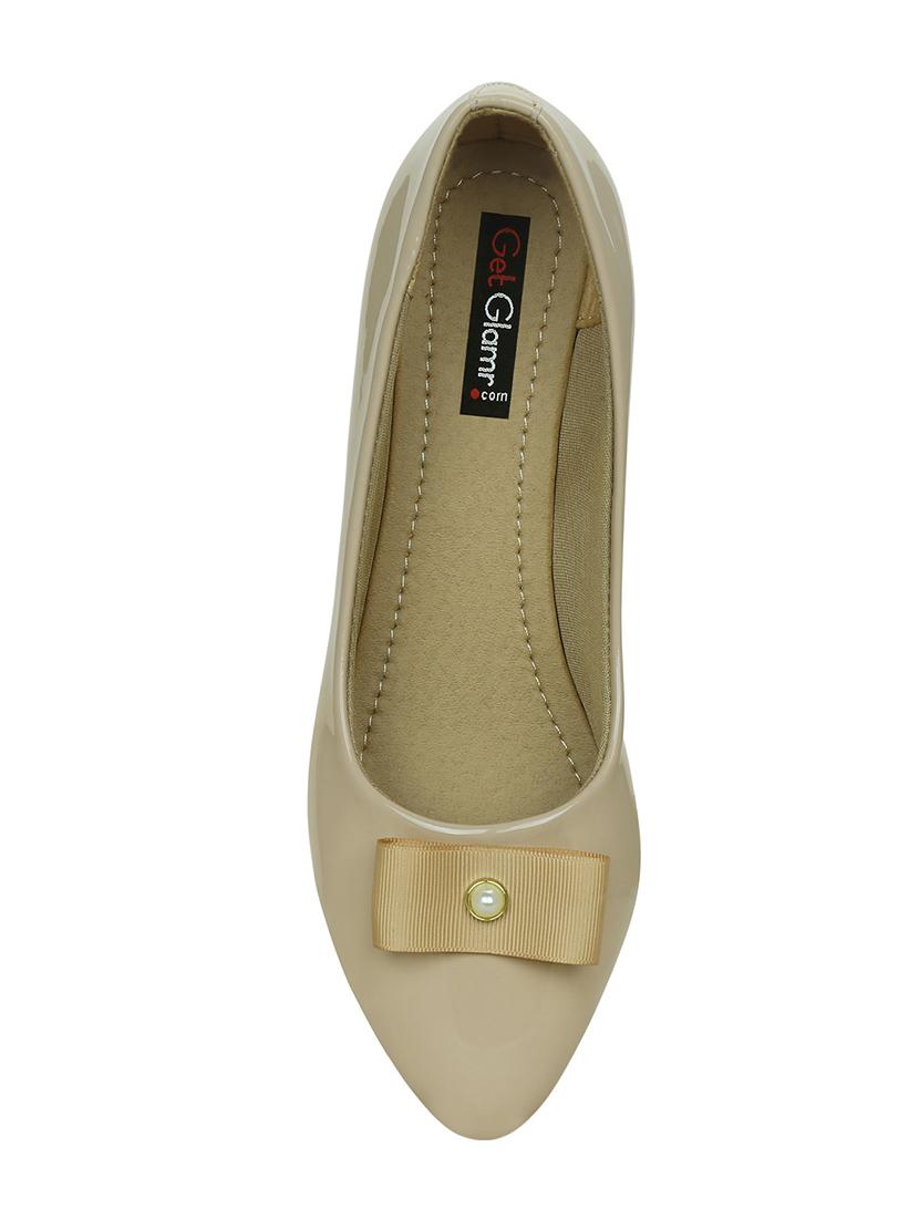 beige faux leather slip on ballerina - 14871870 - Zoom Image - 3