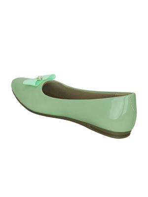 green faux leather slip on ballerina - 14871873 - Standard Image - 2