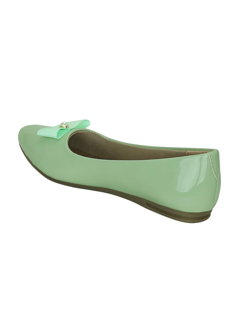 green faux leather slip on ballerina - 14871873 - Zoom Image - 2
