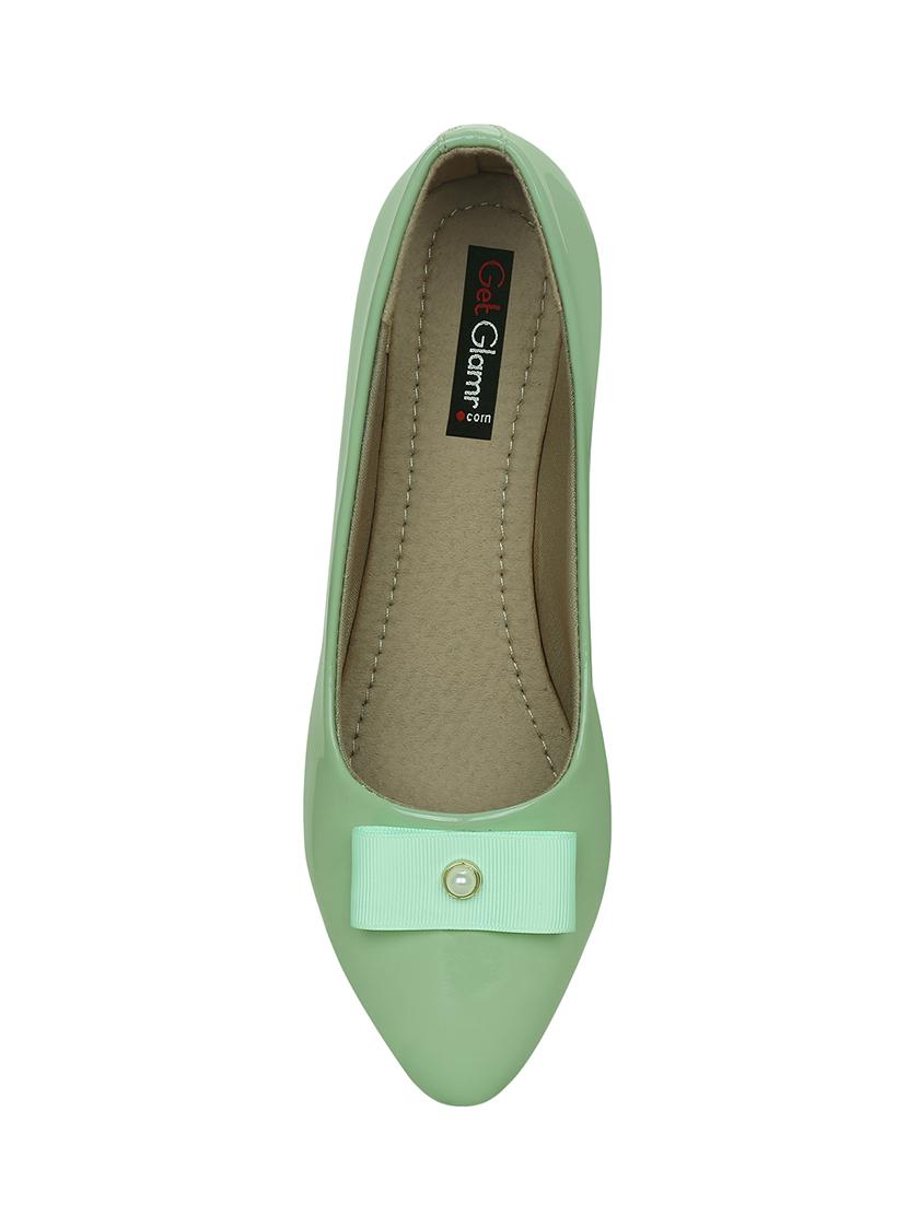green faux leather slip on ballerina - 14871873 - Zoom Image - 3