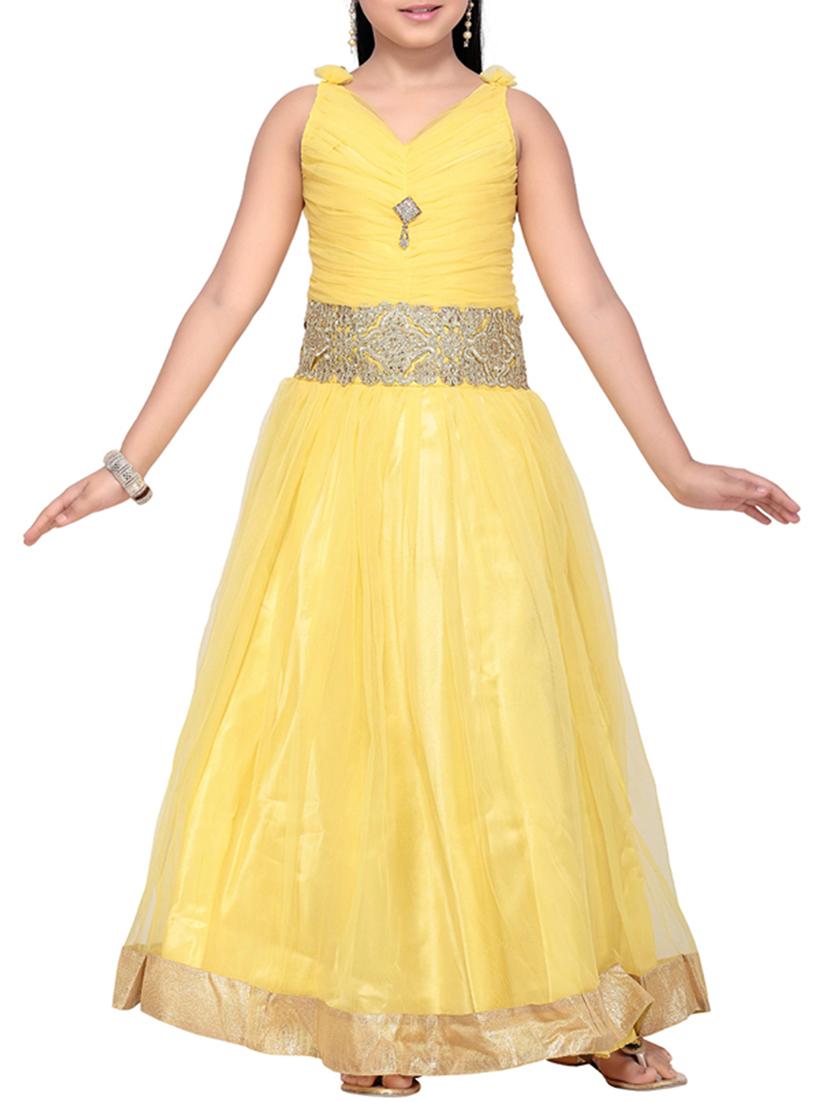 yellow net party gown - 14873211 - Zoom Image - 1