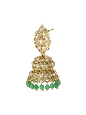 green metal jhumka earring - 14875291 - Standard Image - 2