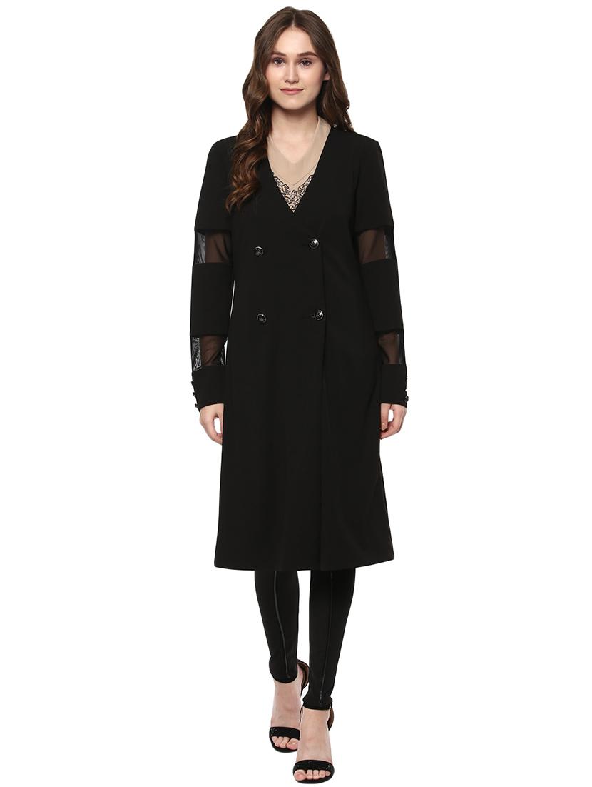 black solid pea coat - 14875883 - Zoom Image - 1