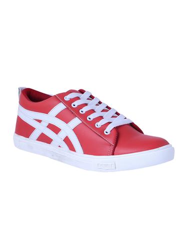 red leatherette lace up sneaker - 14876017 - Very Small Image - 1