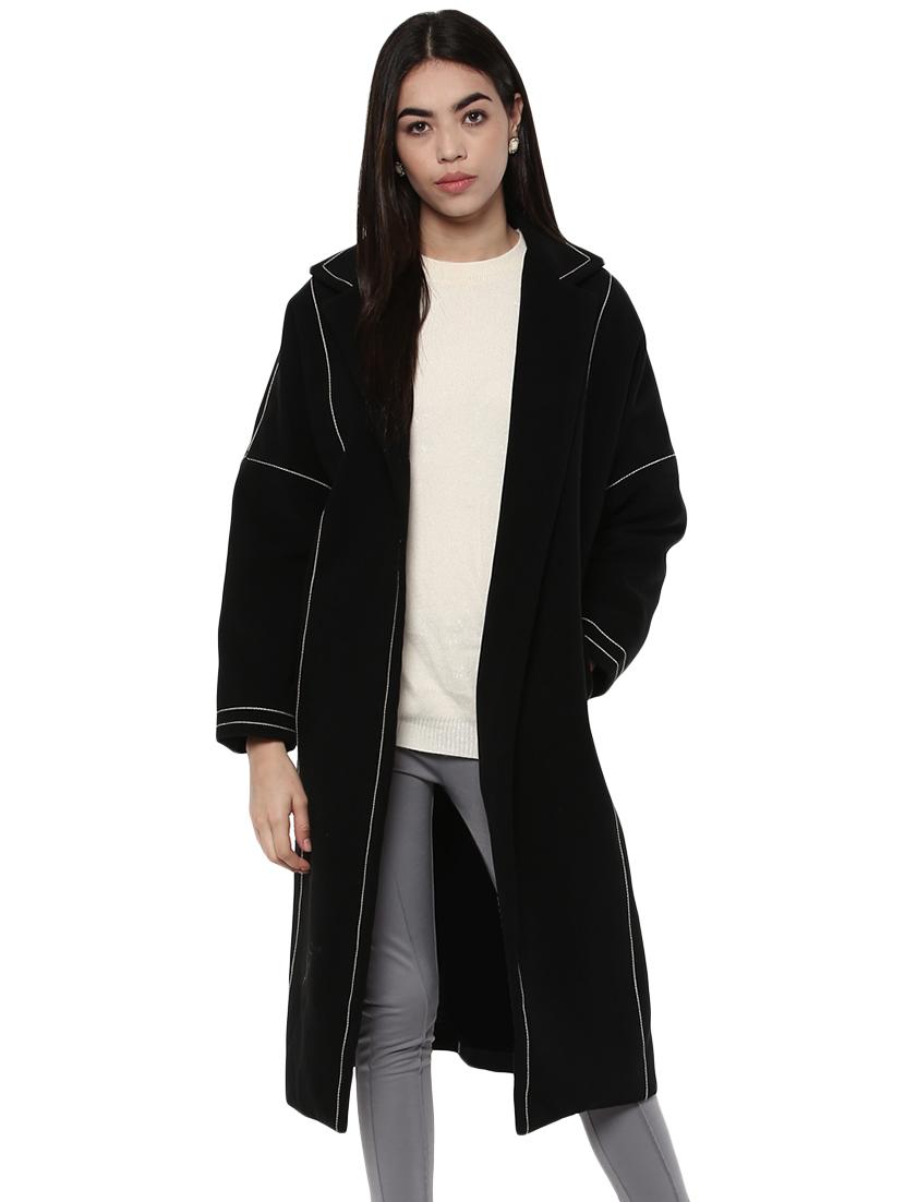 solid black trench/overcoat