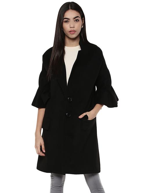 solid black trench/overcoat - 14876080 - Standard Image - 1
