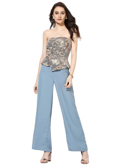 blue full leg jumpsuit - 14876094 - Standard Image - 1
