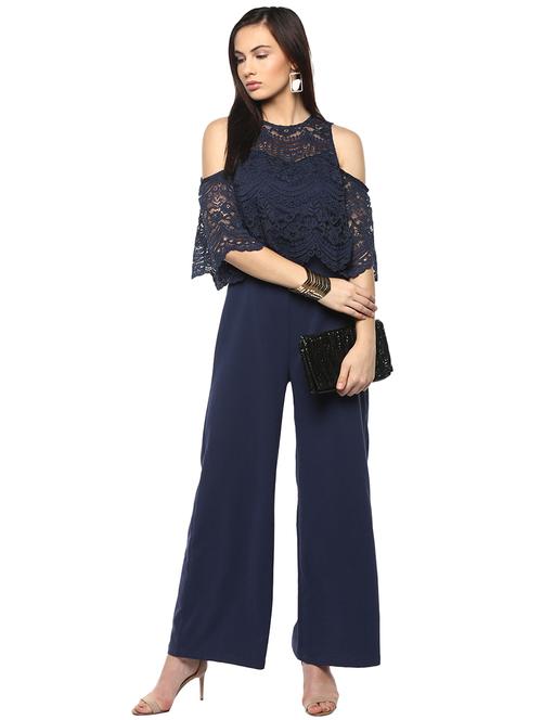 navy blue full leg jumpsuit - 14876097 - Standard Image - 1