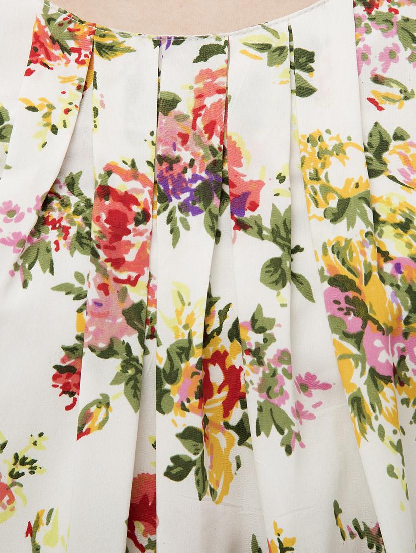 floral pleated neck blouson top - 14876289 - Zoom Image - 4