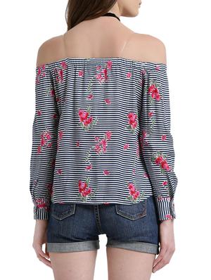 blue striped rayon top - 14876292 - Standard Image - 3