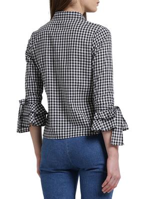 black cotton checkered shirt - 14876296 - Standard Image - 3