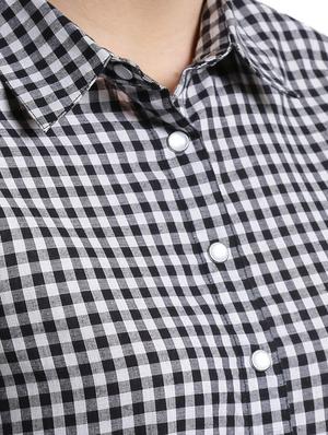 black cotton checkered shirt - 14876296 - Standard Image - 4