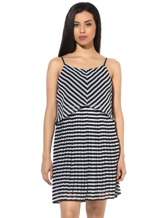 black striped layered dress - 14878645 - Zoom Image - 2