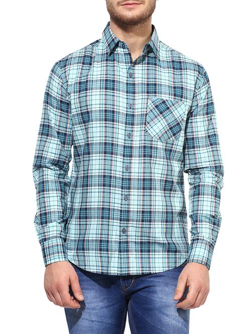 blue cotton casual shirt - 14878826 - Standard Image - 1