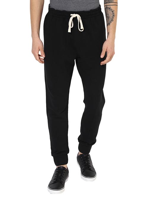 black cotton blend joggers - 14880112 - Very Small Image - 1