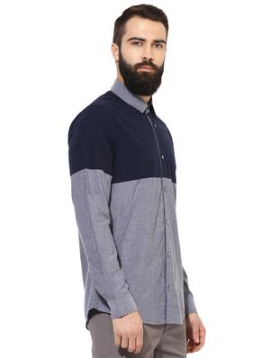 blue cotton casual shirt - 14880131 - Standard Image - 2