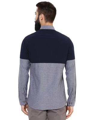 blue cotton casual shirt - 14880131 - Standard Image - 3