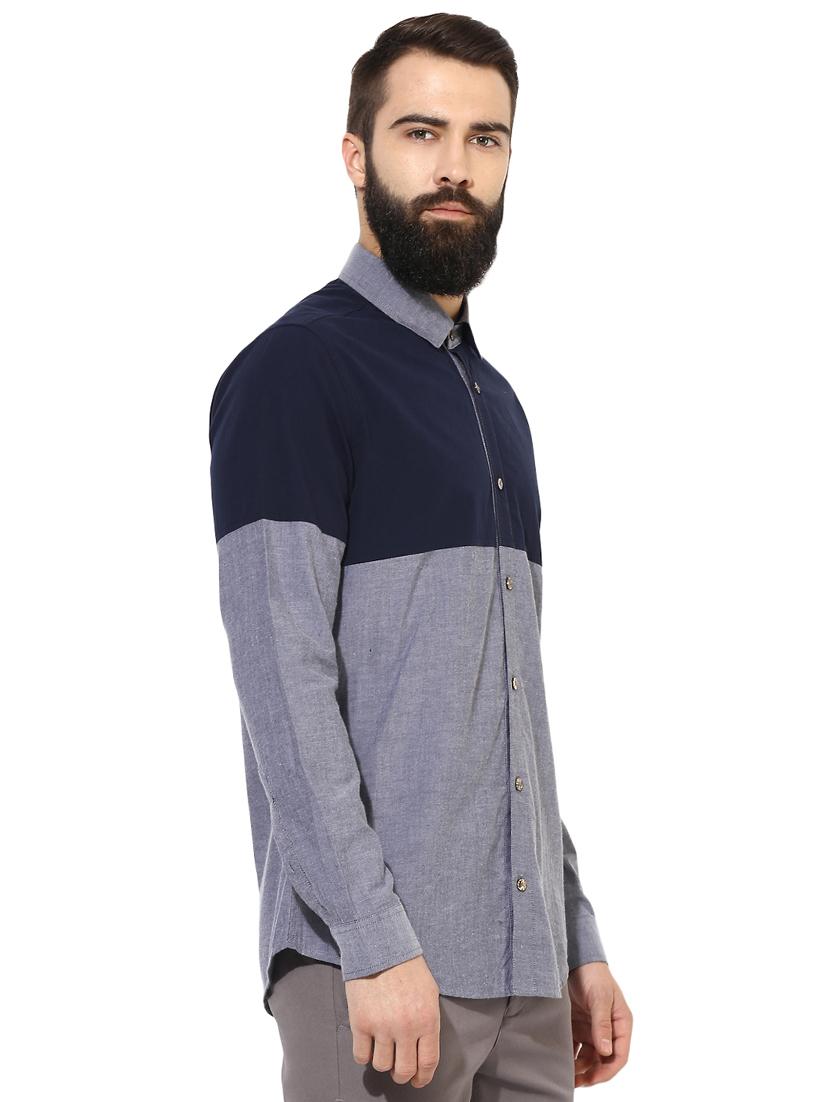 blue cotton casual shirt - 14880131 - Zoom Image - 2