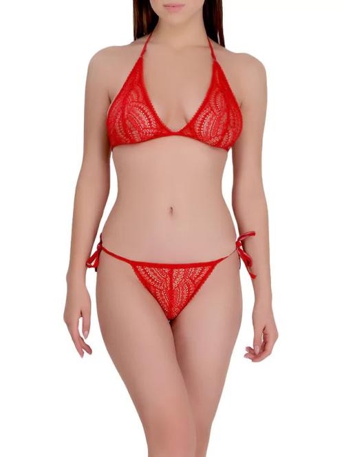 solid red lace bikini - 14881692 - Standard Image - 1