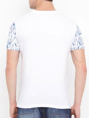 white cotton chest print tshirt - 14882319 - Standard Image - 3