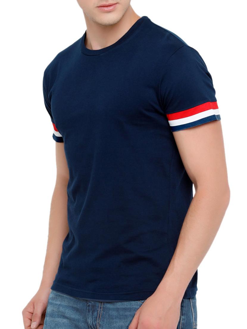 navy blue cotton t-shirt - 14882327 - Zoom Image - 2