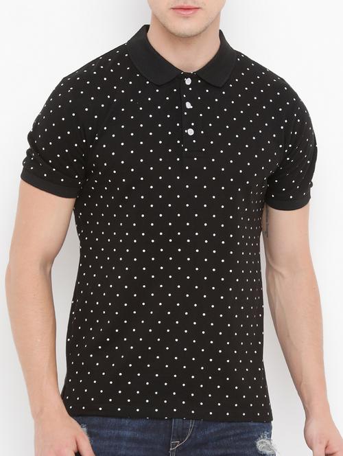 black cotton all over print tshirt - 14882330 - Standard Image - 1