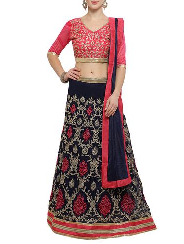 blue georgette aline lehenga - 14882893 - Very Small Image - 1