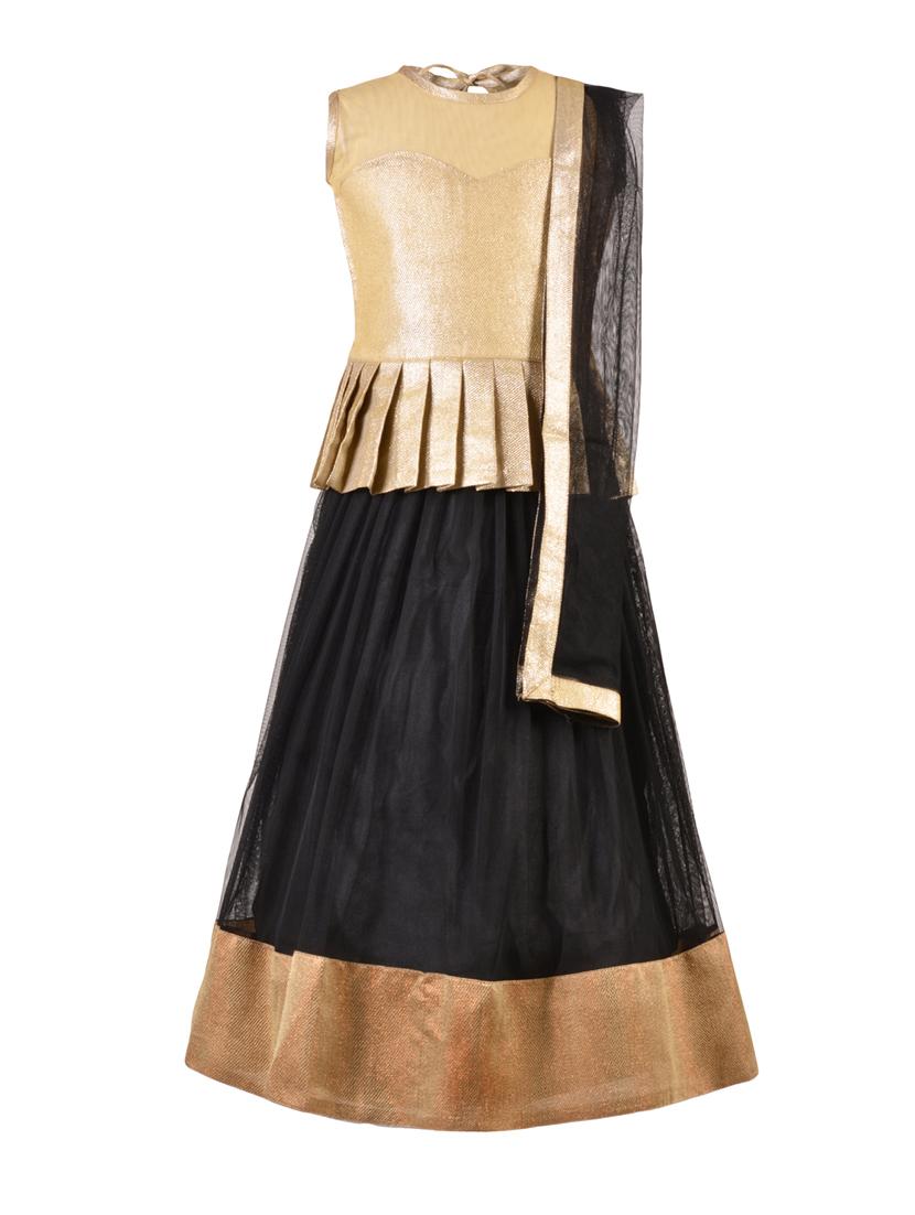 black satin lehnga choli - 14882948 - Zoom Image - 1