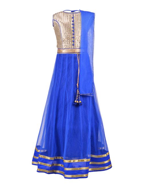 blue net lehnga choli - 14882959 - Standard Image - 1