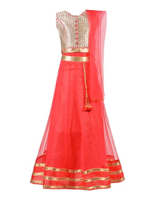 pink net lehnga choli - 14882960 - Standard Image - 1